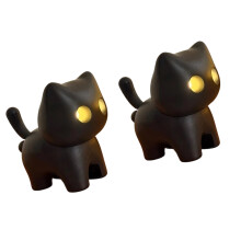 Automatic Light Up Black Cats Keychain with Sound Effect-A 2