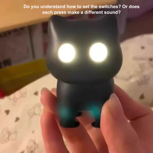 Automatic Light Up Black Cats Keychain with Sound Effect-A 2 1