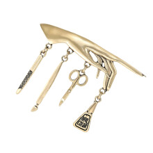 Multifunktionale Punk-Modeaccessoire, Vintage-Metallbrosche-Gold