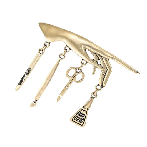 Multifunktionale Punk-Modeaccessoire, Vintage-Metallbrosche-Gold