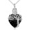 Memorial Keepsake Necklace For Ashes Heart Pendant-Black 1