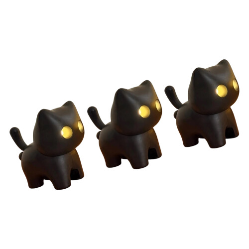 Automatic Light Up Black Cats Keychain with Sound Effect-B 3