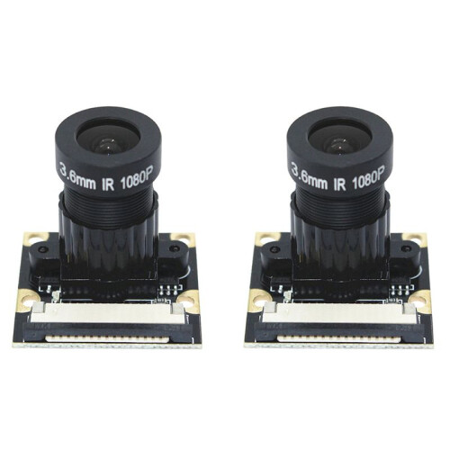 2X 5MP OV5647 Camera Module Non-Night Vision Version for Raspberry Pi 75 Degree 3.6mm Adjustable Focus 1080P HD Webcam