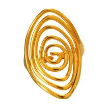 Elegante Vortex wervelende open ring roestvrijstalen-Goudkleur