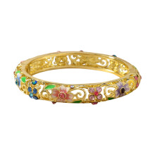 Unique Drip Oil Enamel Four Leaf Clovers Symbol Bracelet-color