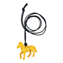 Elegant cadeau symbolisch paard hanger ketting kleurrijk-Geel