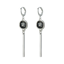 Mysterious Dark Geometric Necklace Set- earrings