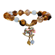 Fashion Forward Horse Charm Bracelet With Natural Beads And-B