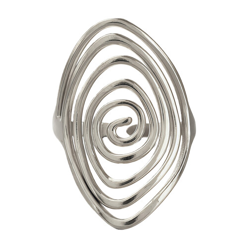 Simple Minimalist Design Vortex Rotating Open Ring-Steel Color