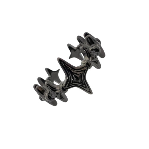 Versatile Star Designs Adjustable Open Rings Crafted from-Black