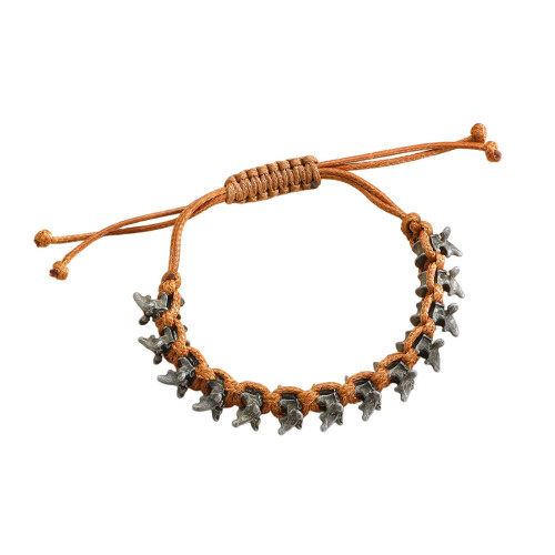 Unique Dragon Bone Adjustable Woven Bracelet Punk Dark-brown