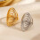Modern Swirl Rotation Adjustable Open Ring Stainless-Gold-color 6