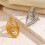 Modern Swirl Rotation Adjustable Open Ring Stainless-Gold-color 7