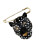 Vintage Enamel Exaggerated Leopard Head Brooch Elegant-Black 1