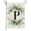Drapeau de jardin fleuri avec initiales, 30 x 45 cm, double face 1