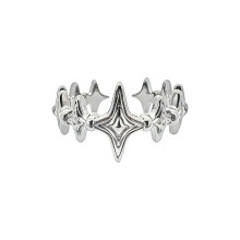 Sturdy Alloy Adjustable Star Rings for Variety and-white gold