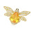 Versatile Bees Rhinestones Brooch for Various Event-Yellow 1
