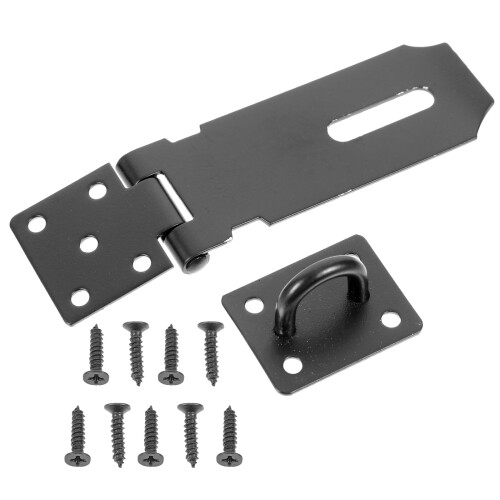 Rustfri stål hasplås sort 10,5 cm 2