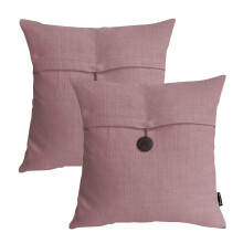 Almofada decorativa estilo fazenda com botões, rosa, 50x50 cm
