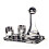Graues nordisches Glasdekanter-Set mit 4 Gläsern 1
