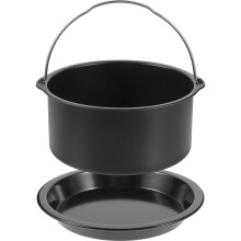 Juego de bandejas para freidora de aire – Acero al carbono antiadherente, 16,3 cm