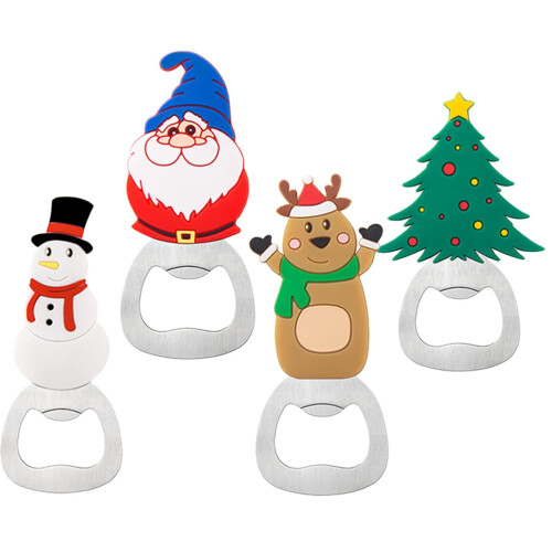 Conjunto de 4 abridores de garrafa de Natal – Silicone e