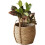 Handgeweven strobloemenmand met handvat L 1