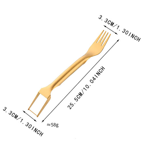 Coupe-pastèque et fourchette en acier inoxydable – 25 cm 2