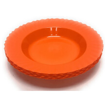 Conjunto de 6 pratos Curly Collection de 23 cm de profundidade, cor laranja.