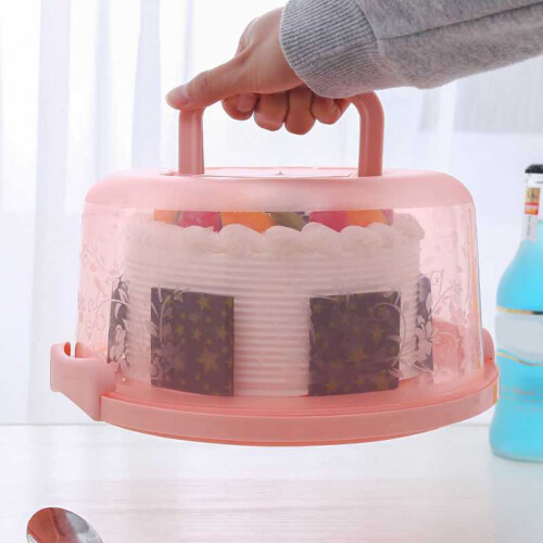 Cake Carrier with Lid and Handle Plastic Two-Sided Base