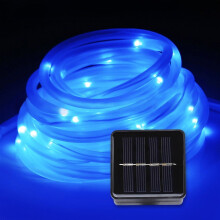 Guirlande lumineuse solaire de 200 LED, 32 m, pour la décoration extérieure de jardin et terrasse.