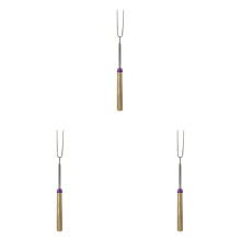 Juego de tenedores retráctiles para barbacoa – Acero inoxidable, 3 piezas