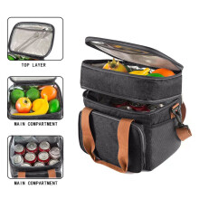 Kültéri piknik szigetelt dupla bento táska