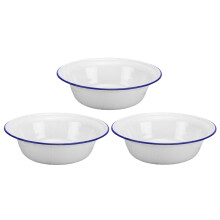 Emaljeret blandeskål 16 cm hvid (3 stk.)