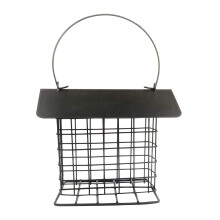 Outdoor Bird Feeder Black Metal Hanging Suet Feeder