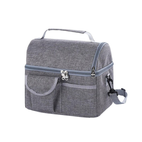 Bolsa térmica isolada com compartimento duplo para leite materno e 2