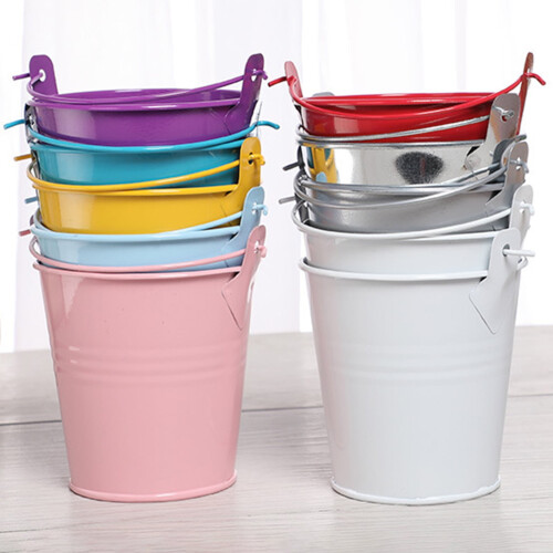 Verzinkter Eisenblumentopf mit Griff, 2er-Pack 2
