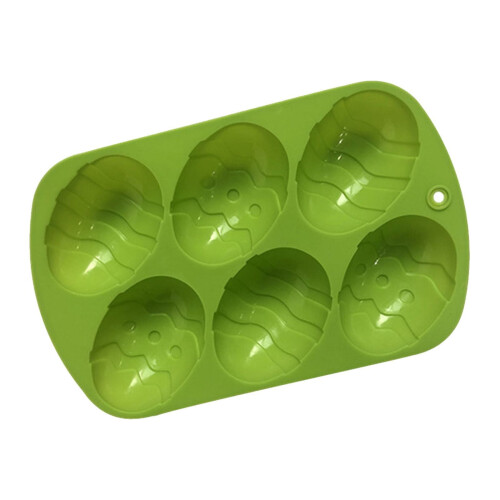 Forma de silicone para assar ovos de Páscoa com 6 cavidades 2