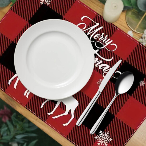 Weihnachtliche Platzsets, 4er-Set, festliche Tischsets 2