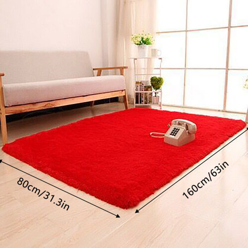 Meiiso soft fluffy area rug red 1 piece 2