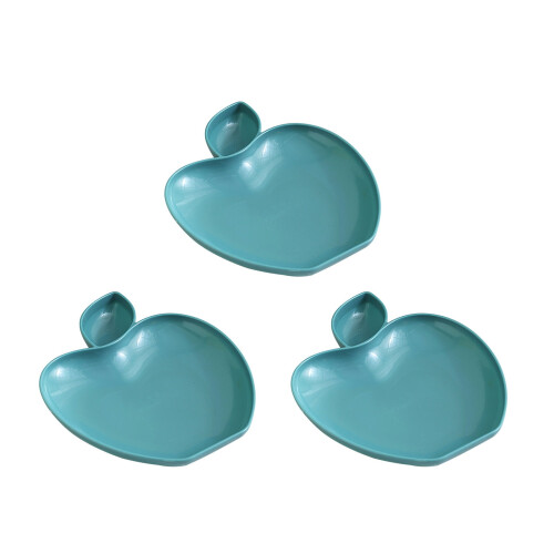 Light Blue Plastic Dinner Plates 8.66 x 6.88 in (3 pcs) 1