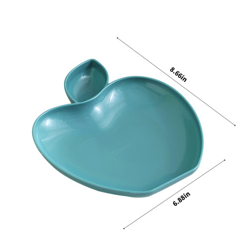 Light Blue Plastic Dinner Plates 8.66 x 6.88 in (3 pcs) 2