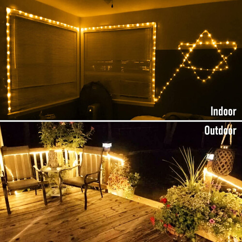 LED Rope Lights Battery Powered 39ft 100 LEDs Warm White 2