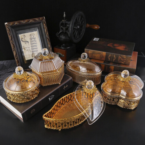 Cookie Jar Decorative Metal and Acrylic Jar with Lid 2