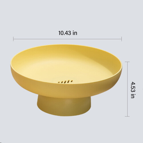 Gelbe Gemüseabtropfschale mit Fuß 2