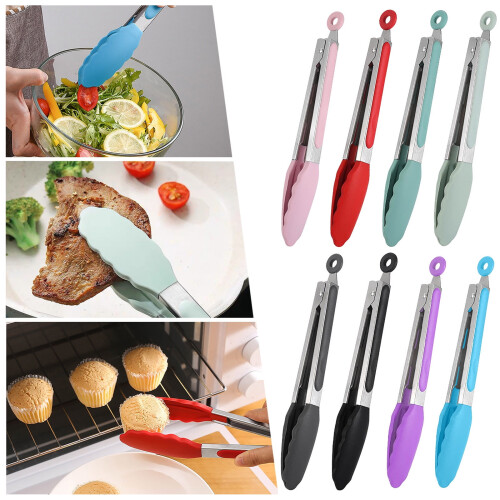 Silicone Kitchen Tongs Heat Resistant 480F 1