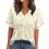Damen-Sommer-Oberteil mit V-Ausschnitt und-Beige L 1