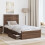 vidaXL Bed Frame Brown Oak and Silver 75 x 190 cm Engineered Wood 3