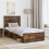 vidaXL Bed Frame with Headboard Smoked Oak 75 x 190 cm Solid Pine Wood 3