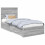 vidaXL Bed Frame Grey Sonoma and Silver 75 x 190 cm Engineered Wood 2